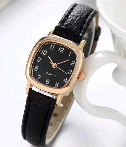 Ladies watch black - black, square