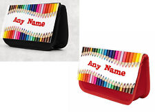PERSONALISED CRAYONS STATIONARY PENCIL CASE  - School Kids Child Gift - ADD NAME