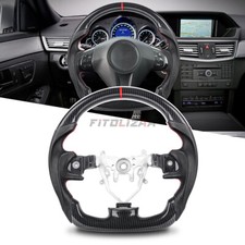 Hydro Dip Carbon Fiber Steering Wheel For Subaru WRX STI 2012-2014 Red Stitches