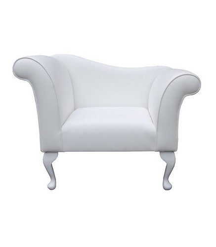 White vinyl chaise longue - chaise,