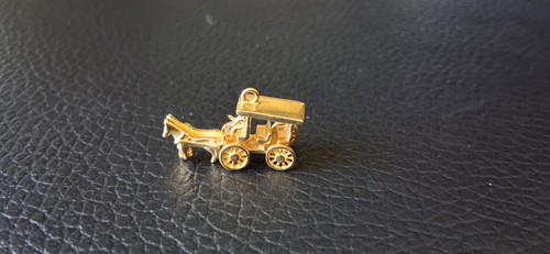 14k gold horse drawn carriage - 14k,
