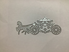 Horse and carriage cutting die for crafting and scrapbooking.