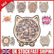 135-Piece Morandi-Colored Cat Shaped Wooden Jigsaw Puzzle, Cats Shaped Puzzles🔥
