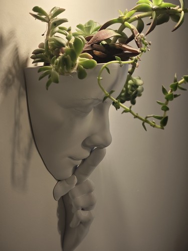 Silence wall flower vase - "silence",