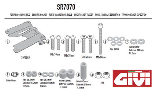 Rear attachment for givi - for,