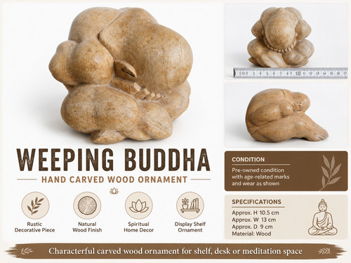 Weeping buddah hand carved - weeping,