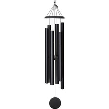 Large - 65 inch Black Wind Chime 5 tubes 