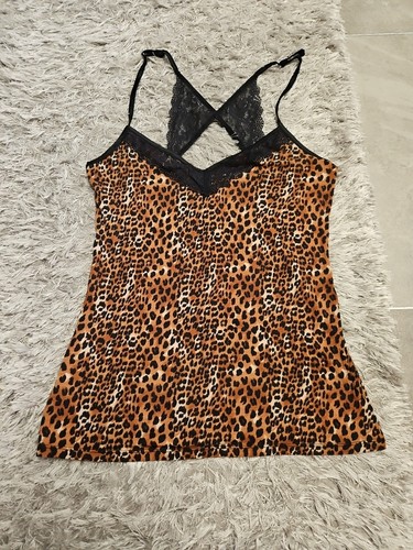 Leopard print vest pyjama top - leopard,