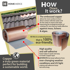 Anti moss tape copper - copper, roof