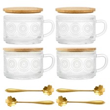 4pcs vintage glass coffee - glass, mugs
