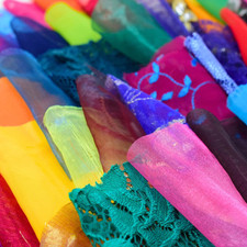 Vibrant Fabric Scraps 50 Lightweight Pcs | Lace, Organza, Chiffon, Voile, Tulle