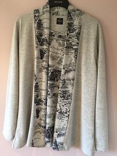 Ladies TIGI Twin Set Long Sleeved Cardigan & Built In Top. UK 18/20. Grey mix