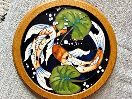 Moorcroft koi plaque - koi,