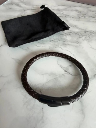 Brown men leather plaited - brown,