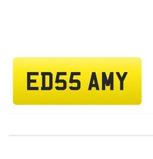 ED55 AMY Private Number Plate Cherish Personal Registration On Retention