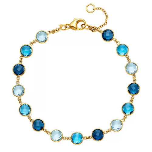 Round cut blue topaz bracelet - cut,