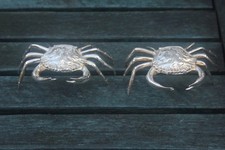 2 Rare Antique Crab Table Salt