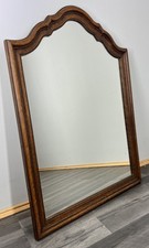 Vintage French Oak Wall Mirror with Curved Frame Wall Decor LOT 4381
