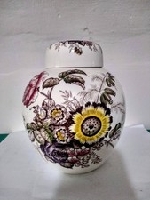 Vintage Masons Patent Ironstone  Ginger Jar Friarswood 7” large excellent condn.