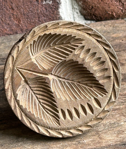Antique wood carved butter - antique,