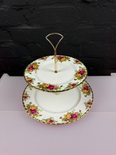 Royal Albert Old Country Roses 2 Tier Cake Stand ( Dinner and Salad Plates )