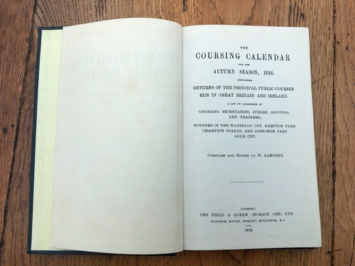 The coursing calendar book - the,