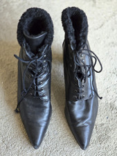 Donald J Pliner Steampunk Goth Style Black Buttersoft Leather Boots size 40 UK7