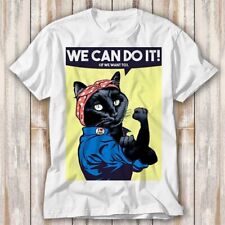 We Can Do It Moew Black Cat T Shirt Adult Top Tee Unisex 3950