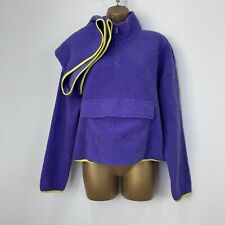 Asos Twosie Purple Borg Loungewear Funnel Neck Top Shorts Set Size 10