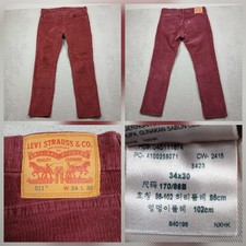 Levi's 511 Corduroy Pants Mens