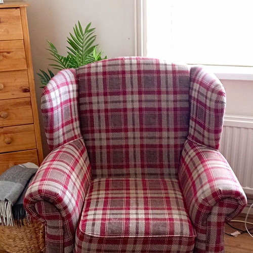 Red grey white tartan check - tartan,