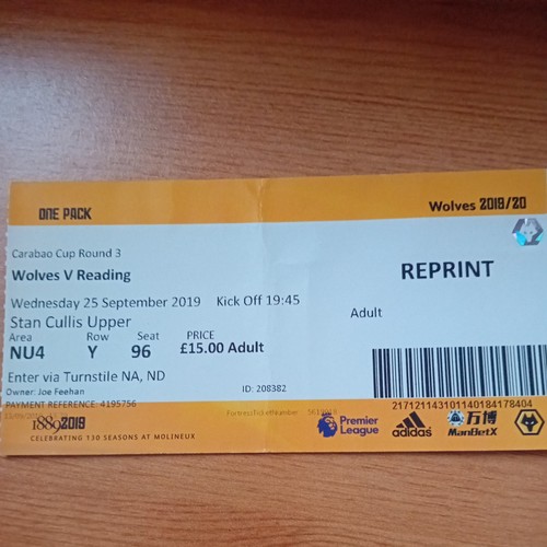 Ticket 2019 2020 9 - :, 25/9/2019