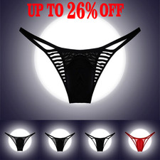 Men Sheer Mesh Low-Rise Bikini