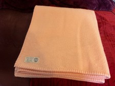 Pure 100% New Wool Blanket, John Atkinson, Harlequin,  Baby Pink, 72” x 90," New