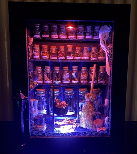 Witches diorama real bones - diorama, ,real