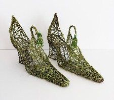Green Glitter & Wire Pair Of