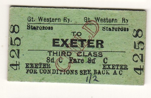 Railway ticket gwr starcross - ticket,