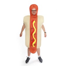 HOT DOG COSTUME ADULTS NOVELTY FOOD FANCY DRESS COSTUME HEN STAG SAUSAGE