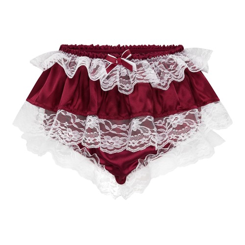 Satin frilly lace sissy - satin,