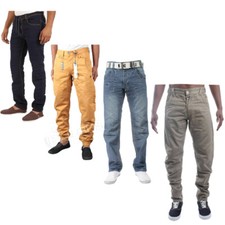 ETO Men's Regular Fit Denim Jeans Straight Leg Smart Casual Men Work Pants 28-40