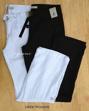 Women Girls Linen / Cotton Trousers Length Short & Crop Length Sizes UK 6 - 20