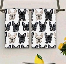 French Bulldog Tea Towels Dish Cloths Kitchen Accessories 