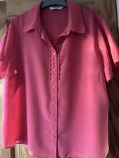 BHS ladies size 18 vintage smart work pink blouse short sleeve new no tag