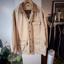 Vintage 90s Marlboro jacket, beige color, brown leather collar XXL