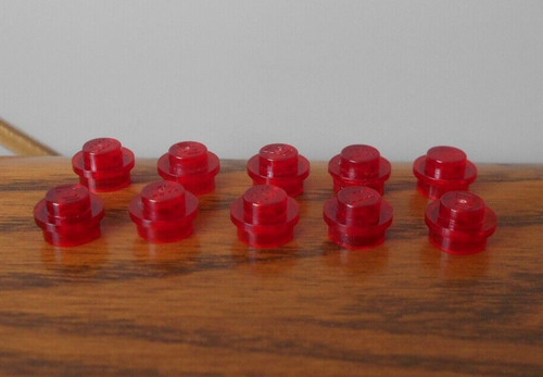 Trans red 1x1 round - 1x1, plate
