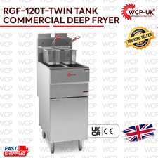 Commercial deep fryer, Double tank free standing, Large gas twin tank fryer