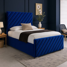 Luxury Sleigh Bed FRAME Only Plush Velvet  3FT 4FT6 5FT 6FT All sizes Hard Base