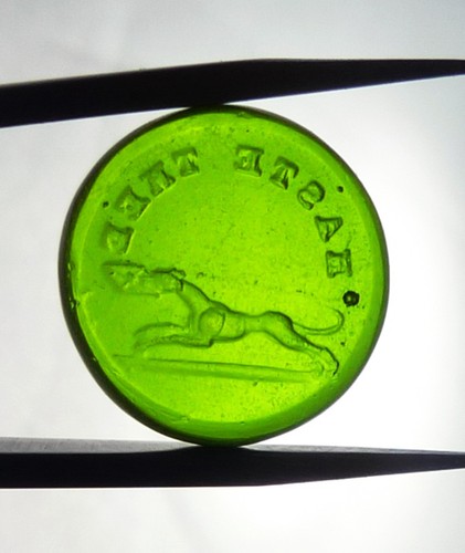 Green glass modern - modern, intaglio