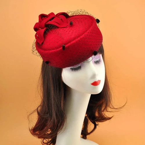 Royal pillbox hat mesh veil - pillbox,