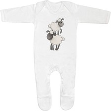Pair cute sheep baby - of, sheep'